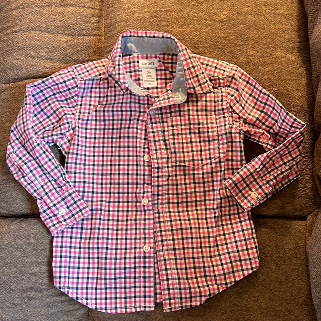 Carter’s L/S Button Down Shirt, Easter, Euc